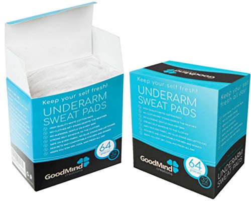 UNDERARM SWEAT PADS. Keep Your Armpits Fresh All Day and Fight Excessive Sweating. Disposable Individually Packed Pairs of Cotton Pads Safe on Every Fabric and Skin.(64pcs./32pairs Pack)