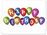 24 Birthday Cards for $7.49 - Balloon Celebration - Blank Cards - Yellow Envelopes Included
