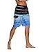 Nonwe Men's Beachwear Quick Dry Holiday Drawstring Striped Swim Trunks Blue 36