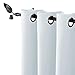 FLOWEROOM Room Darkening Curtains Thermal Insulated Blackout Curtain with Grommet for Living Room, Greyish White, 52 x 95 inch, 2 Panels