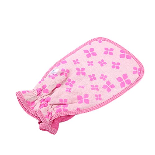 LissomPlume Rubbing Glove Body Scrub Shower Towel Exfoliating Scrub Bath Mitt Spa Pink