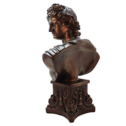 Lependor Bronze Finish Bust of David Michelangelo Statue Sculpture, 12 Inch, Bonded Marble Polyresin - Thumbnail 3