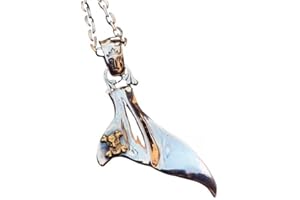 Bold And Unique Sterling Silver Whale Tail Freedom Fin Pendant Necklace, Handmade 925 Skull Crossbones Vintage Harley Biker P