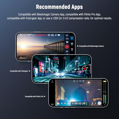 NEEWER 1.55x Blue Anamorphic Lens Compatible with iPhone Android Samsung, Phone Camera Accessories with 17mm Threaded Lens Clip & 58mm Filter Adapter Ring, Cinematic Wide Screen Effect, LS-43 Ultra