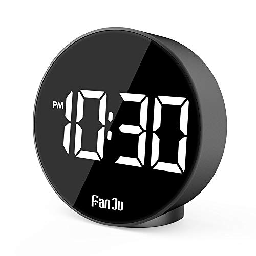 FanJu FJ3209 LED Digital Alarm Clock with Indoor Temperature, Adjustable Brightness Dimmer, Small Easy Setting Clock for Bedroom Desk Bedside - Thumbnail 6