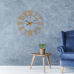 Sorbus Gold Metal Wall Clock - 16 inch Decorative