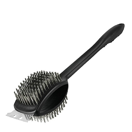 LOHOME(TM) Stainless Steel 2-sides 2 In 1 Heavy Duty Barbecue Grill Brush With Scraper Metal Wire BBQ Grill Cleaner