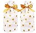 Zealax Treat Bags Gold Polka Dot Print Drawstring Plastic Candy Bags for Cookie Roasting Treat Buffet Gift Wrapping Goodies Package, 5.9 inch x 9.2 inch, 15Pcs