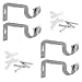 Anndason Heavy Duty Curtain Rod Brackets 3/4 5/8 Inch Rod (Silver) (Set of 4)