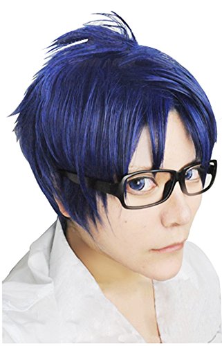 2013 Wig Free! Rei Ryugazaki Short Blue Mix Cosplay Wig Costume Free Shipping+Wig Cap