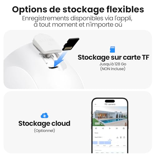 GALAYOU 2K Camera Surveillance WiFi Exterieure sans Fil - Camera Exterieur sans Fil Solaire, 2.4GHz, 360° PTZ Suivi, PIR + Alarme Sonore/Lumière, Audio Bidirectionnel, Vision Nocturne Couleur, IP65