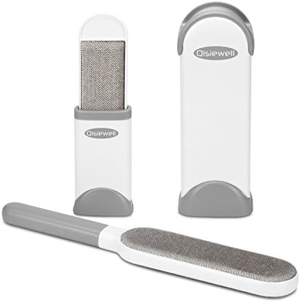 Qisiewell Pet Hair Brush Animal Hair Remover Lint Brush Self-cleaning And Double-sided To Remove Hair Fur Lint On Clothes Furniture Textiles (Gray)