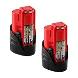 2 Pack M12 3.0Ah Battery Replacement for Milwaukee 12Volt 3000mAh M12 Lithium Ion Battery Xc 48-11-2420 48-11-2440 48-11-2402 48-11-2411 48-11-2412 Cordlees Tools (M12 3.0Ah 2packs)