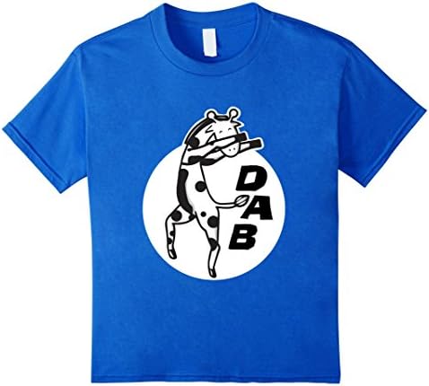 Kids Giraffe Dab Funny Shirt 10 Royal Blue