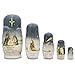 BestPysanky Set of 5 Nativity Scene Set with Bible Verses Wooden Nesting Dolls 5.75 Inches