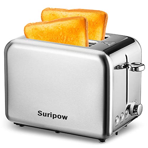Toaster 2 Slice Wide Slot,Stainless Steel Toaster With 6 Shade Settings