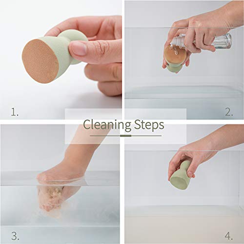 Makeup Blender Sponge 3 Pc Makeup Sponges Set + Beauty Blender Holder - Latex-Free Cosmetic Blending, for Liquid, Cream, Powder Foundation, Blush, Concealer - Flawless Application Makeup Sponge Puff