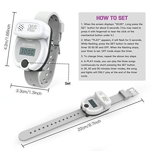 SKYROKU Silicone Kids Potty Training Timer Watch with Flashing Lights