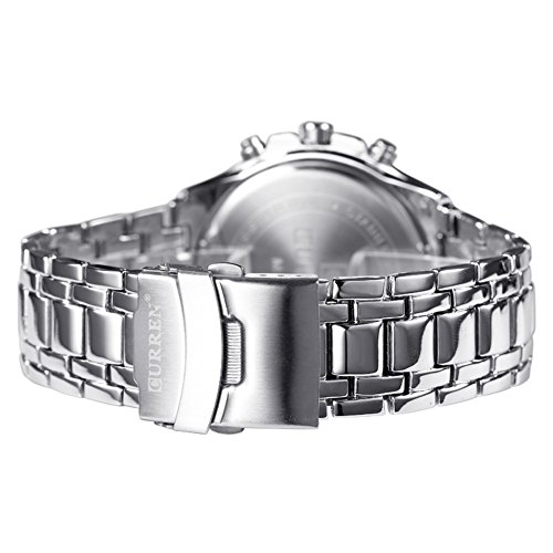 Caja Blanca del Reloj CURREN Banda de Acero Inoxidable Reloj de los Hombres analógica - Imagen 5