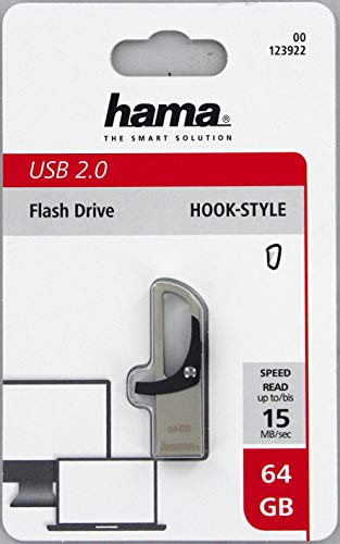 Hama 64GB USB-Stick USB2.0 Datenstick mit Karabiner (15 MB/s, Memory Stick besonders geeignet für Befestigung am Schlüsselbund oder Geldbeutel, Speicherstick, geeignet für Windows/MacBook) grau – Bild 6