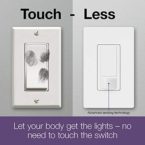 Lutron Maestro Motion Sensor Switch | No Neutral Required, 150W LED, Single Pole | MS-OPS2-WH, White - Image 2