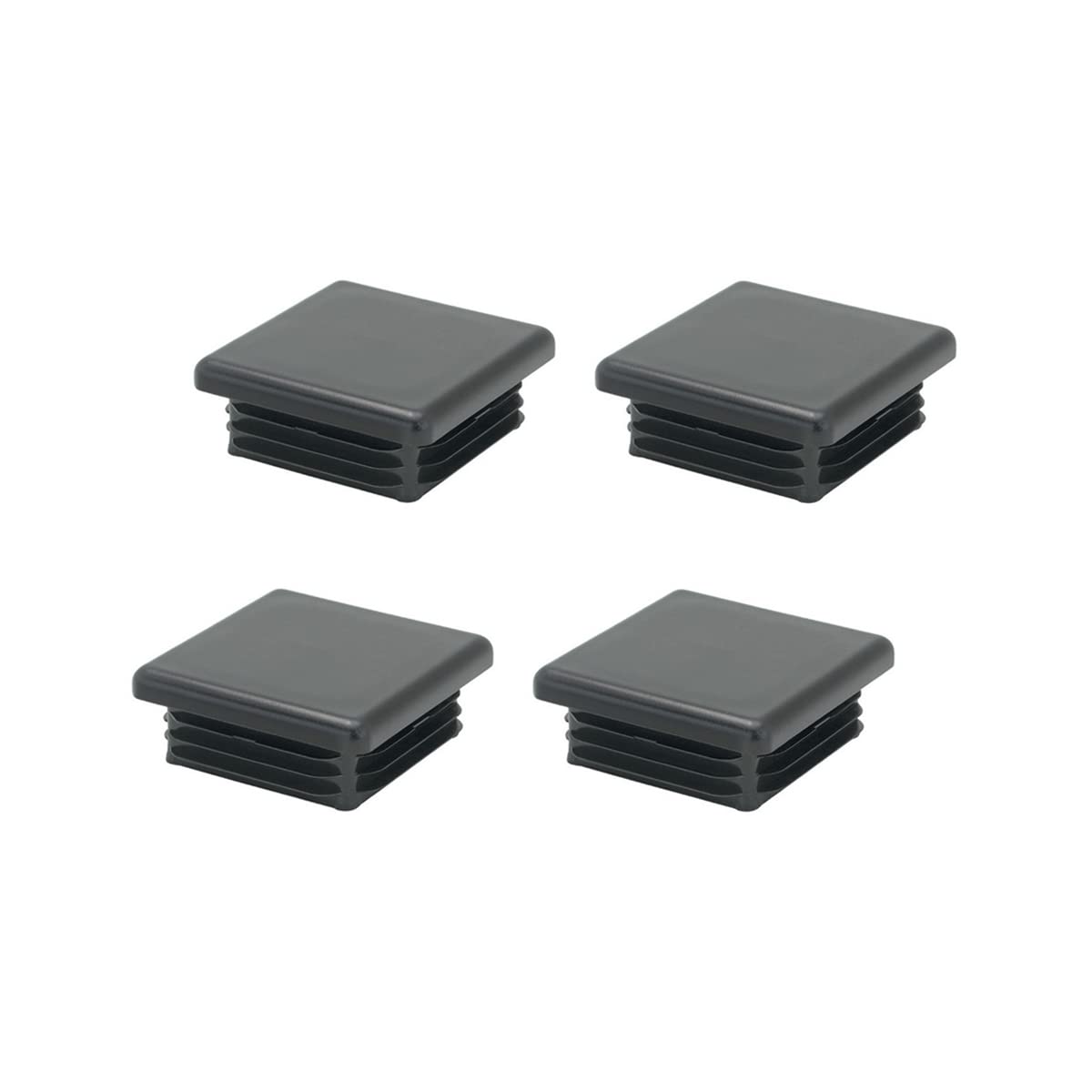 Photo 1 of 2 Inch (50 mm) Square Plastic Plugs Tubing End Caps for Square Tubing Post (4 Pack)