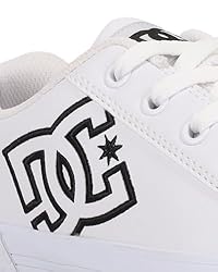 DC Women's Chelsea Skate Shoe, White/Black, 6