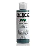 Golden Fluid Acrylics - Pthalo Green (Yellow Shade) - 4 oz Bottle