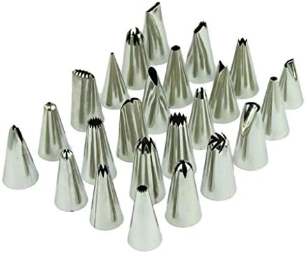 Robiear 24Pcs Large Stainless steel Icing Piping Nozzles Pastry Tips Set For Cake Decorating Sugarcraft tool