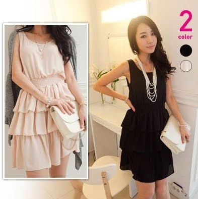 Amazon カシュクール 3層ティアードフリル ワンピース Yy3323 黒 浅ピンク色 M Lサイズ 180g浅ピンク色 ワンピース チュニック 通販