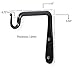 Wallniture Wall Mounted Wrought Iron Bracket - Hook for Hanging Planters Flower Pots and Lanterns 6 Inch Black Set of 2