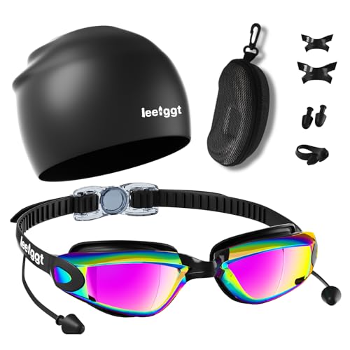 LEEIGGT Swim Goggles+swim Cap
