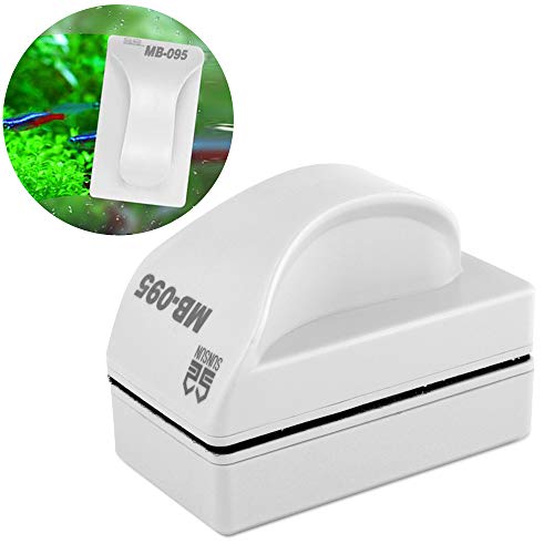 YCTECH Magnetic Fish Tank Cleaner 2-in-1 Aquarium Glass Brush Algae Scrapers Scrubber Floating Brush with Handle Design,Big Size Large Area