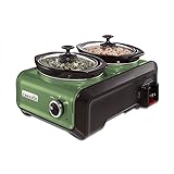 Crock-Pot SCCPMD1-GR Hook Up Double Oval Connectable Entertaining System, 1-Quart, Metallic Sage