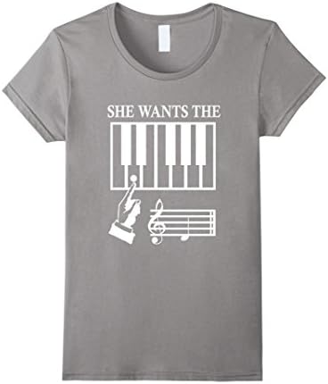 Women's She Want The D T-Shirt Medium Slate