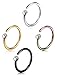 FIBO STEEL 20G Stainless Steel Body Jewelry Piercing Nose Ring Hoop 8MM Inner Diameter 4PCS