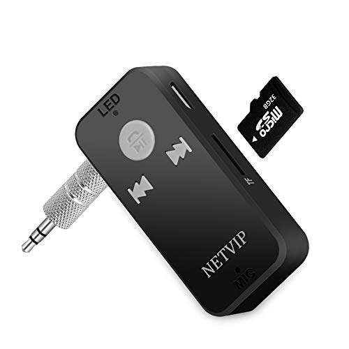 Bluetooth Receiver Wireless Car Audio Adapter, Hands-Free Audio Receiver & Mini 3.5mm Aux Audio Adapter Car Kits for Headphones/Speakers/Home Streaming Music Stereo Sound System TF/SD Card Supported - Thumbnail 6