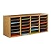 Safco Literature Organizer, 24 Compartments, Office and Classroom Mailbox with Adjustable Shelves, Wood Paper and Mail Sorter, Medium Oak