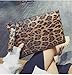 Dolce Na Womens Oversized Clutch Bag Purse Pu Leather Evening Wristlet Handbag (79 Brown Leopard)