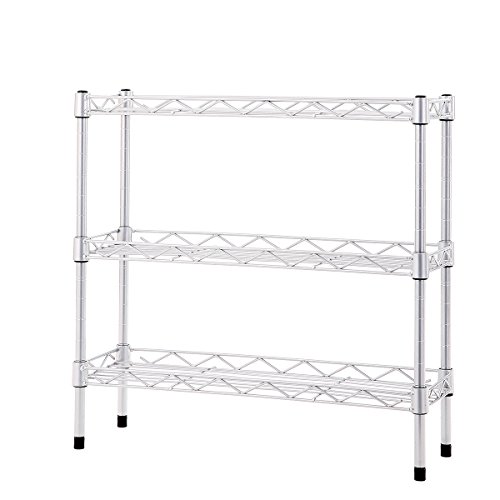 BuyHive Wire Shelving Spice Rack Jar Cans Multipurpose Home Kitchen Accessories Organizer Storage Freestanding
