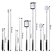 Zhehao 4 Pieces Magnetic Pick-Up Grabber Tool with LED Light including 8 lb/ 1 lb Pick-Up Rod and Round/Square Inspection Mirror, Telescoping Handle 360 Swivel for Extra Viewing Pickup Dead Angle