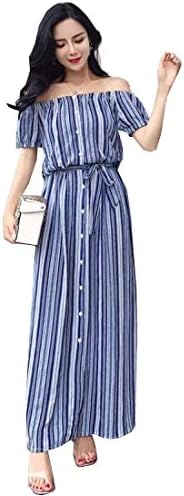 Amazon リゾートワンピ リゾートワンピース ロングワンピース 水着の上 オフショル ストライプ柄 50代 沖縄 春 夏 ハワイ ロング マキシ丈 マキシワンピ 大人 ゆったり 体型カバー 大きいサイズ 上品 きれいめ おでかけ マタニティ ワンピース チュニック 通販