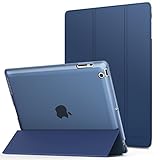 MoKo Case For iPad 2 / 3 / 4 - Ultra Lightweight Slim Smart Shell Stand Cover With Translucent Frosted Back Protector For iPad 2 / New iPad 3 (3rd Gen) / iPad 4, Navy Blue (With Auto Wake / Sleep)