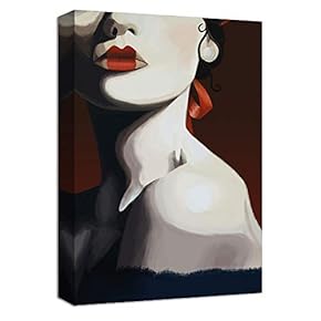 Woman with Light Red Lip Abstract Painting Artwork for Framed