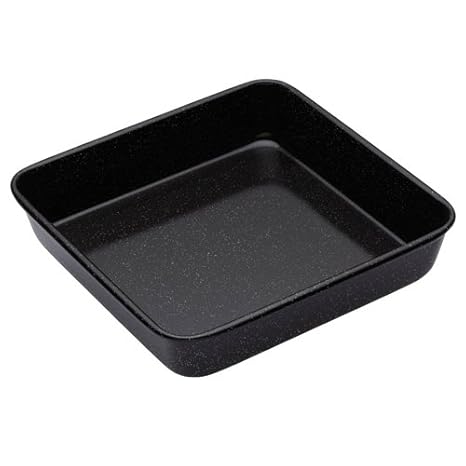 Master Class Quadratische Professional Glasemaille-Backform, Emaille, Schwarz 23 x 23 x 4 cm