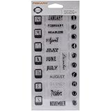 Fiskars Teresa Collins 4x8 Inch Clear Stamps, Dates