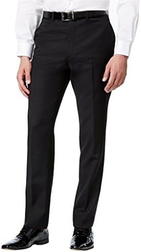 Bocaccio Uomo Men’s Classic Fit Flat Front Tuxedo Pants - Comfort Fit Expandable Waist - Open Bottom