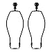 Canomo 2 Set 8 Inch Lamp Shade Harp Holder with Light Base and Ball Lamp Finial for Table and Floor Lamps (Bronze)