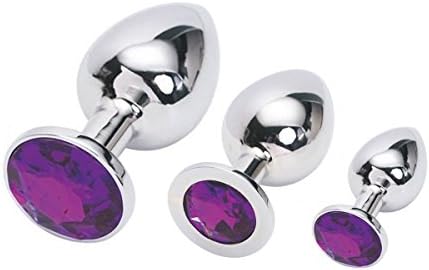 Loveria three Anal Plug Sex Love Games Toys Super Quality Stainless Steel Ass Plugs Jewelry Kinkys Personal Massager for Women Men Couples Lover,Great gift (Purple)