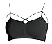 NIKIBIKI Women Seamless Criss Cross Bralette, Made in U.S.A, One Size (Pack of 2: Black, Black)